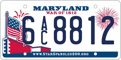 MD license plate 6AC8812