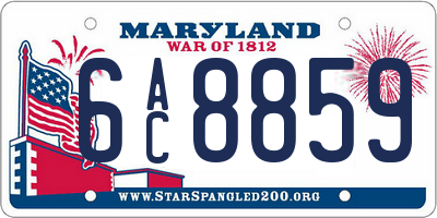 MD license plate 6AC8859