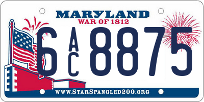 MD license plate 6AC8875