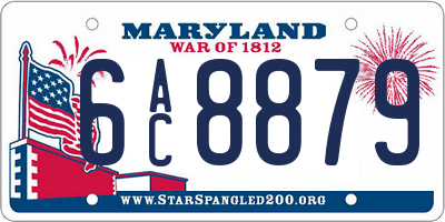 MD license plate 6AC8879