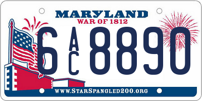 MD license plate 6AC8890