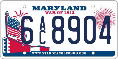 MD license plate 6AC8904