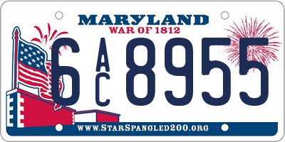 MD license plate 6AC8955