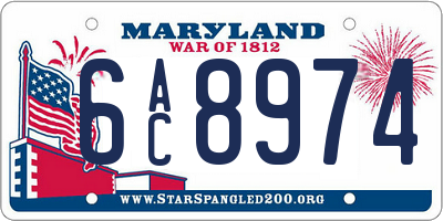 MD license plate 6AC8974