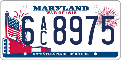 MD license plate 6AC8975