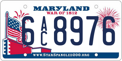 MD license plate 6AC8976
