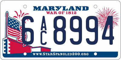 MD license plate 6AC8994