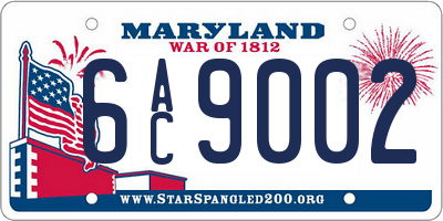 MD license plate 6AC9002