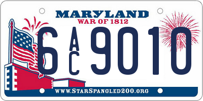 MD license plate 6AC9010