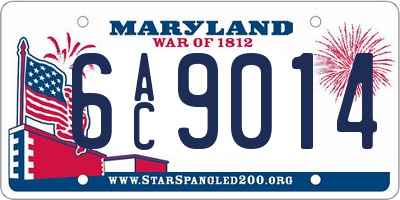 MD license plate 6AC9014