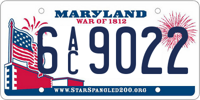 MD license plate 6AC9022