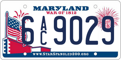 MD license plate 6AC9029