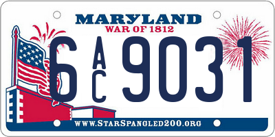 MD license plate 6AC9031