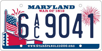 MD license plate 6AC9041