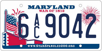 MD license plate 6AC9042