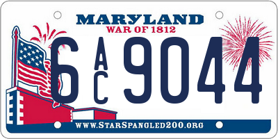 MD license plate 6AC9044