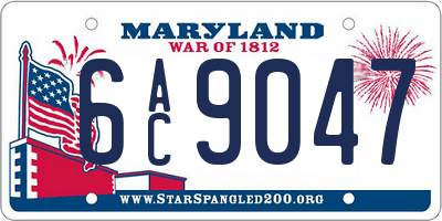 MD license plate 6AC9047