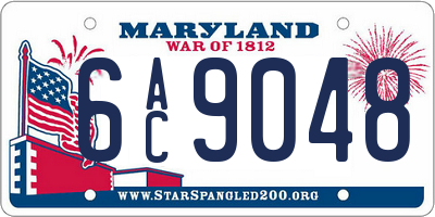 MD license plate 6AC9048