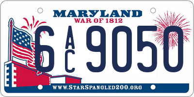 MD license plate 6AC9050