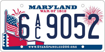 MD license plate 6AC9052