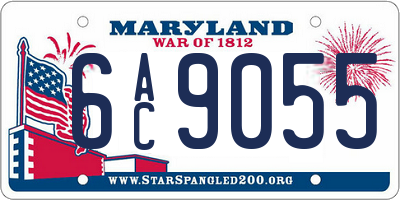 MD license plate 6AC9055