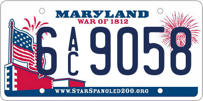 MD license plate 6AC9058