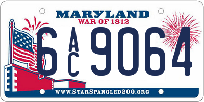MD license plate 6AC9064