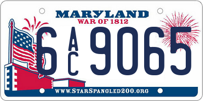 MD license plate 6AC9065