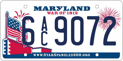 MD license plate 6AC9072
