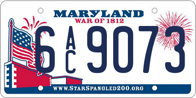 MD license plate 6AC9073