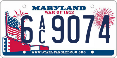 MD license plate 6AC9074