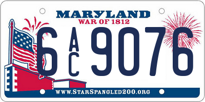 MD license plate 6AC9076