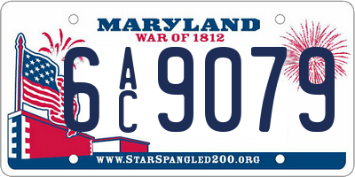 MD license plate 6AC9079