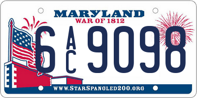 MD license plate 6AC9098