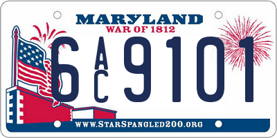MD license plate 6AC9101