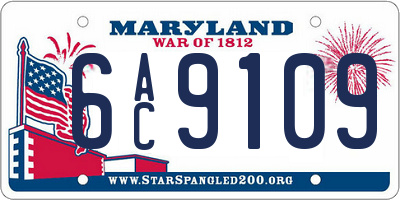 MD license plate 6AC9109