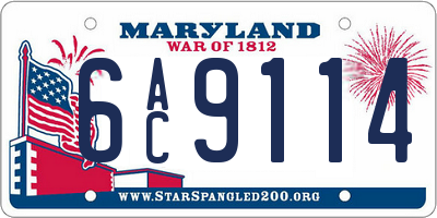MD license plate 6AC9114