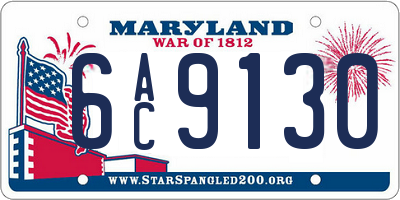 MD license plate 6AC9130