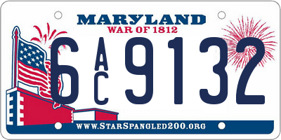 MD license plate 6AC9132