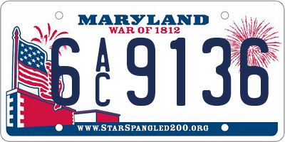 MD license plate 6AC9136