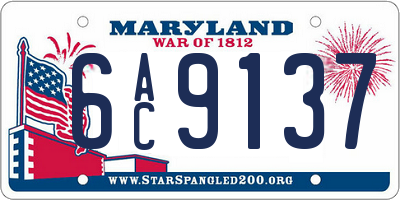 MD license plate 6AC9137