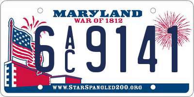 MD license plate 6AC9141