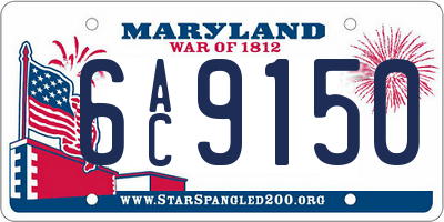 MD license plate 6AC9150