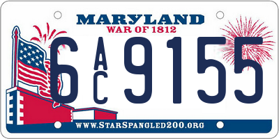 MD license plate 6AC9155