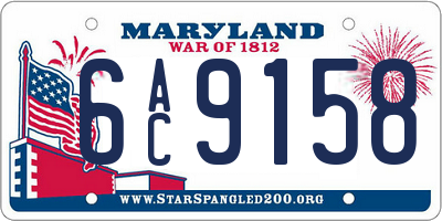 MD license plate 6AC9158