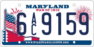 MD license plate 6AC9159