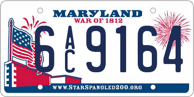 MD license plate 6AC9164