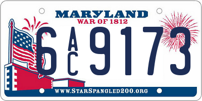 MD license plate 6AC9173