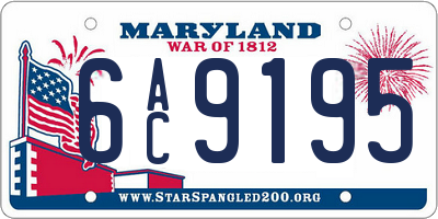MD license plate 6AC9195