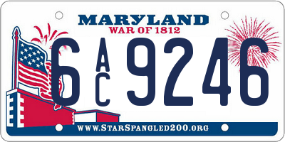 MD license plate 6AC9246